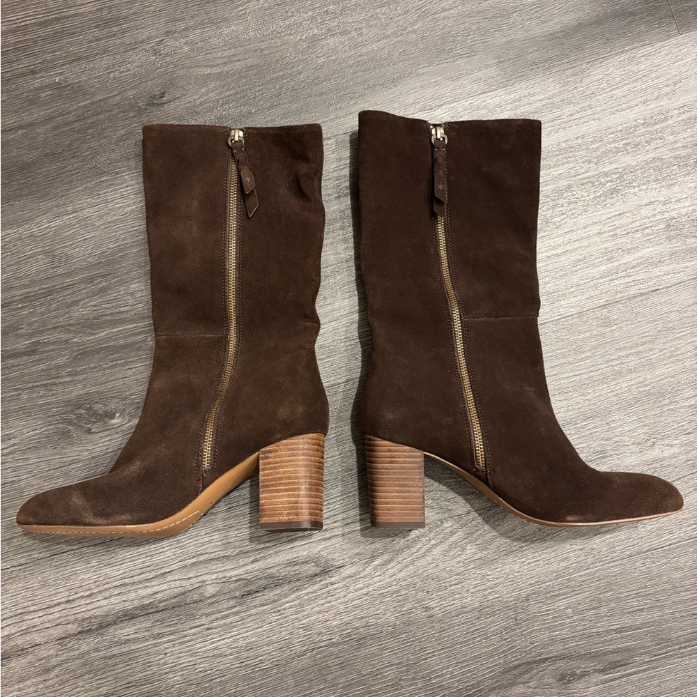 Splendid Brown Suede Block Heel Ankle Boots – Size 9 Excellent Condition